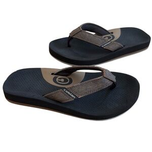 COBIAN FLIP FLOP MOCHA BROWN SYNTHETIC LEATHER ARCH SUPPORT HEEL CRADLE SIZE 5-6